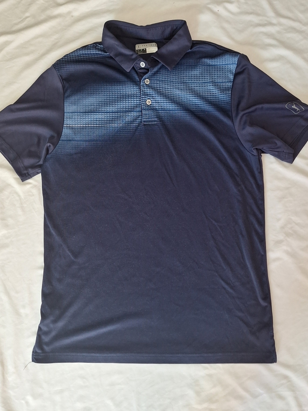 PGA Tour Mens Navy Blue Pro Series Golf Polo Shirt Large